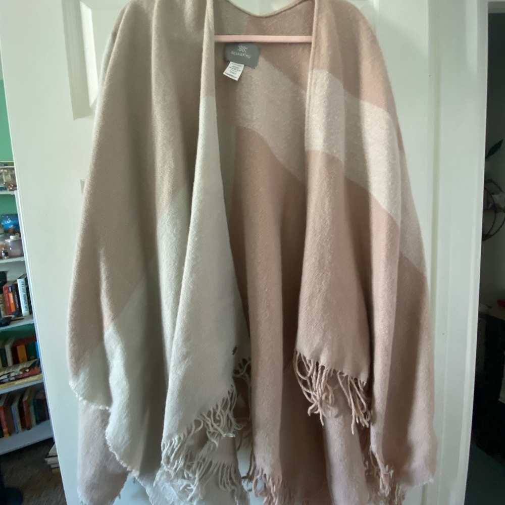 Pink Tri colored Wool Shawl